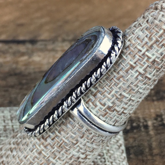 Abalone Statement Ring Size 7 - Picture 10 of 12